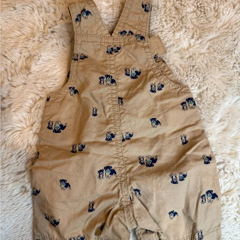 Carter's Beige Overalls with Dog Print